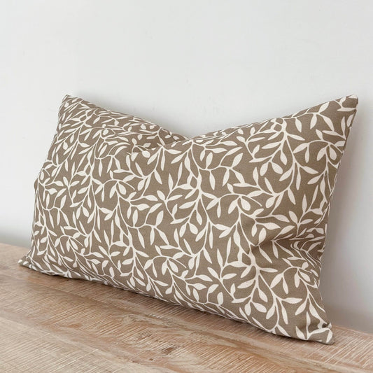 Olive Leaf Print Cushion Cover (50x30cm)