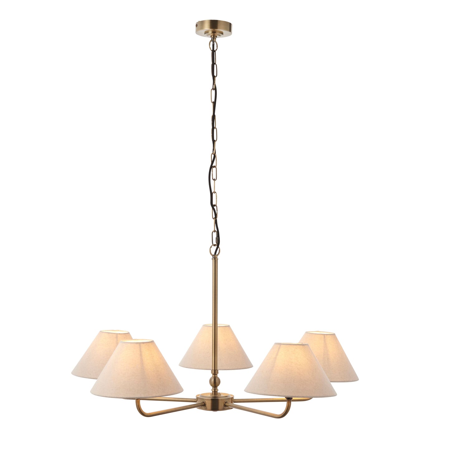 Prescott 5 Pendant Light (Aged Brass)