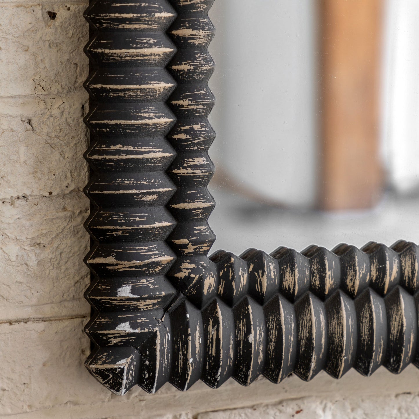 Wycombe Overmantle Mirror (Blackwashed)