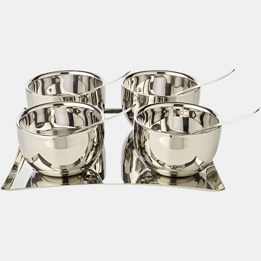 Set of 4 Polished Stainless Steel Bowls