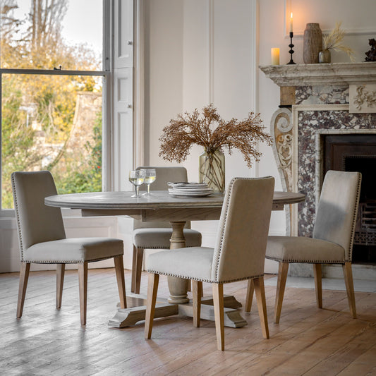 Montauk Dining Set - Round Extending Dining Table and 6 Chairs