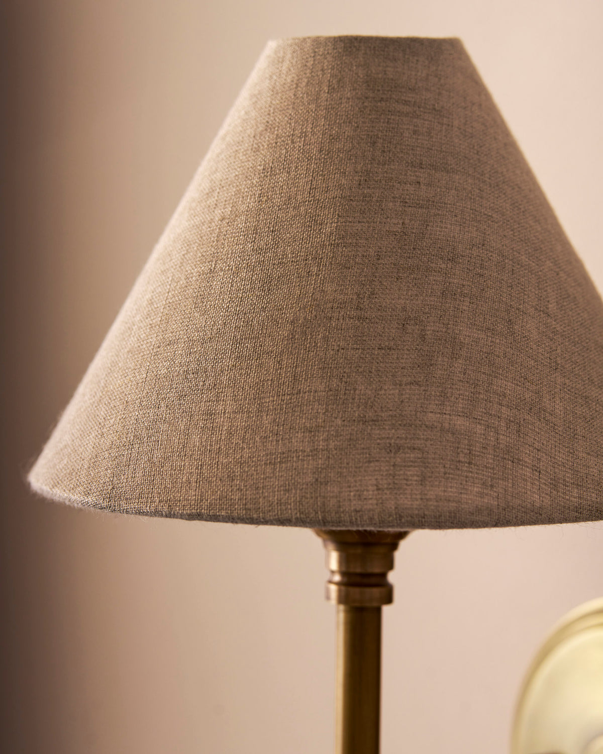 Kelmscot Wall Light Linen Shade - Brass, Antique Brass Finish