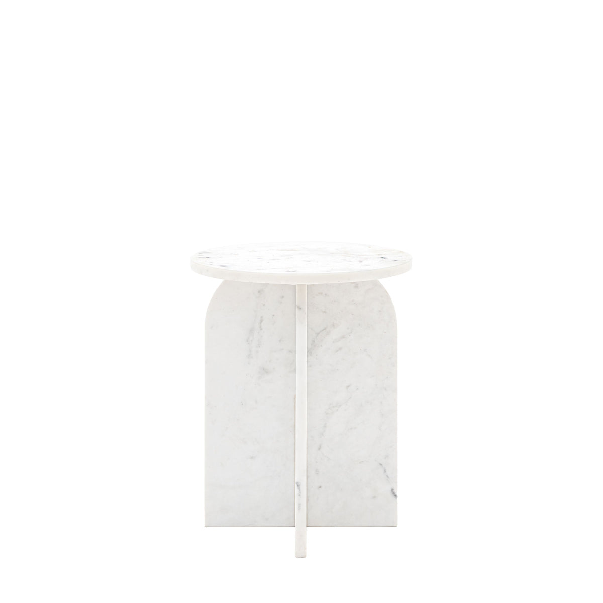 Farini Marble Side Table (White)