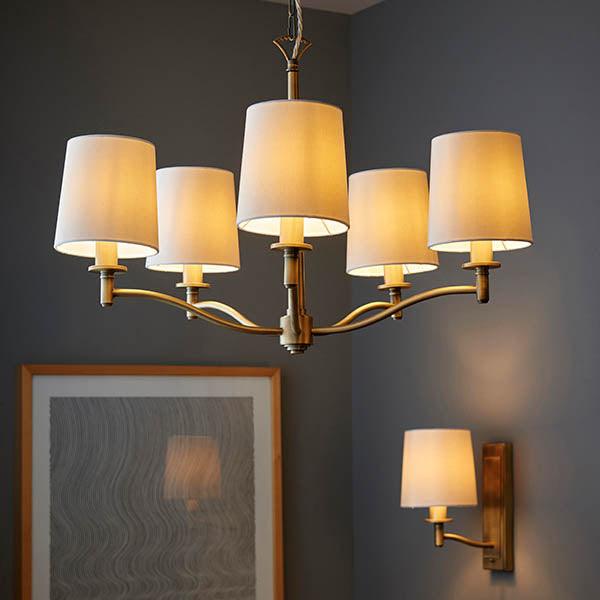 Colton 5 Pendant Light (Antique Brass)