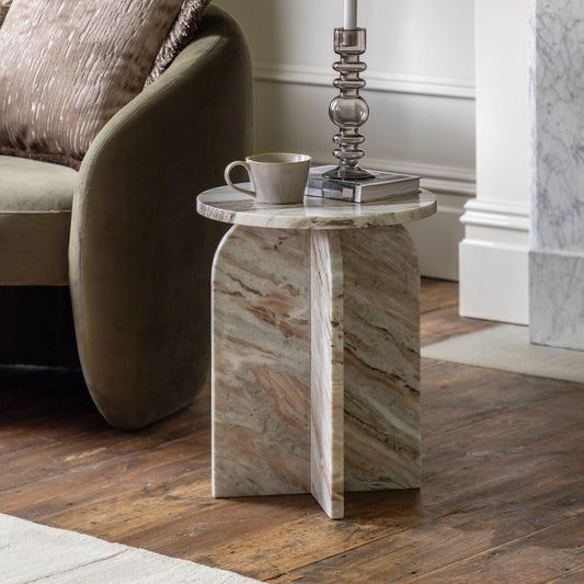 Farini Marble Side Table (Natural)