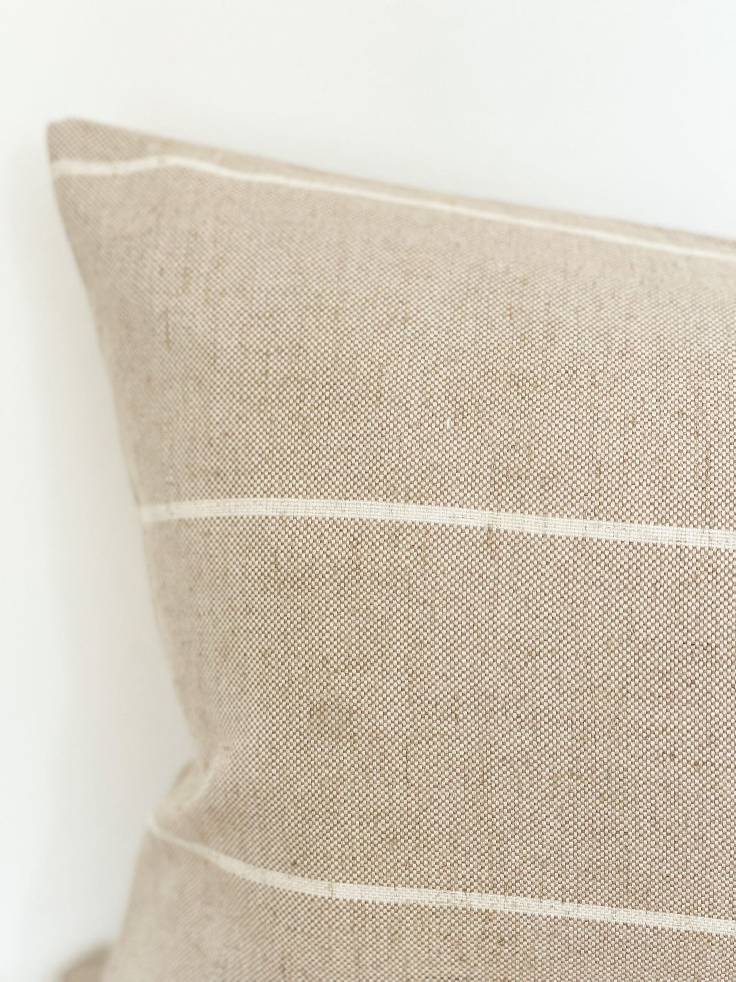 Jennifer Cushion Cover Beige with Thin Cream Stripes (50x30cm)