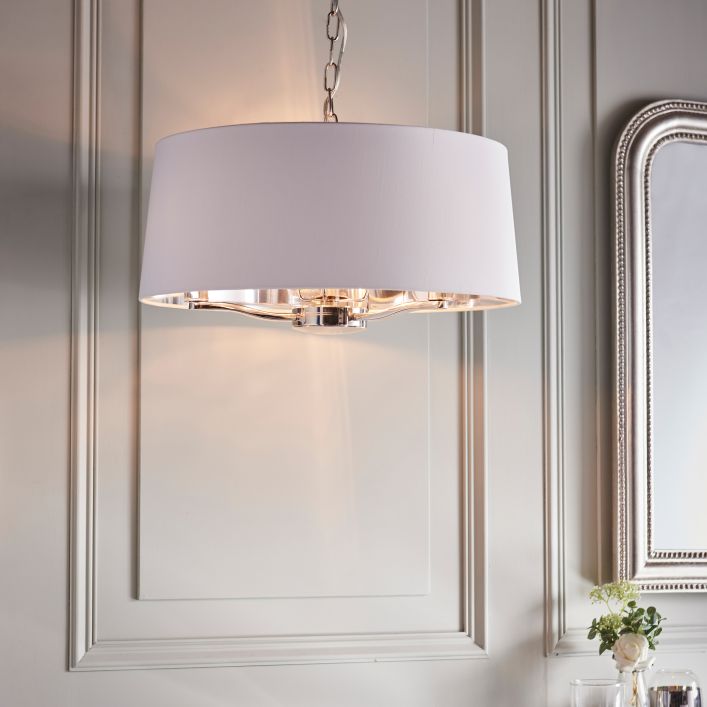 Bright Nickel Pendant Light