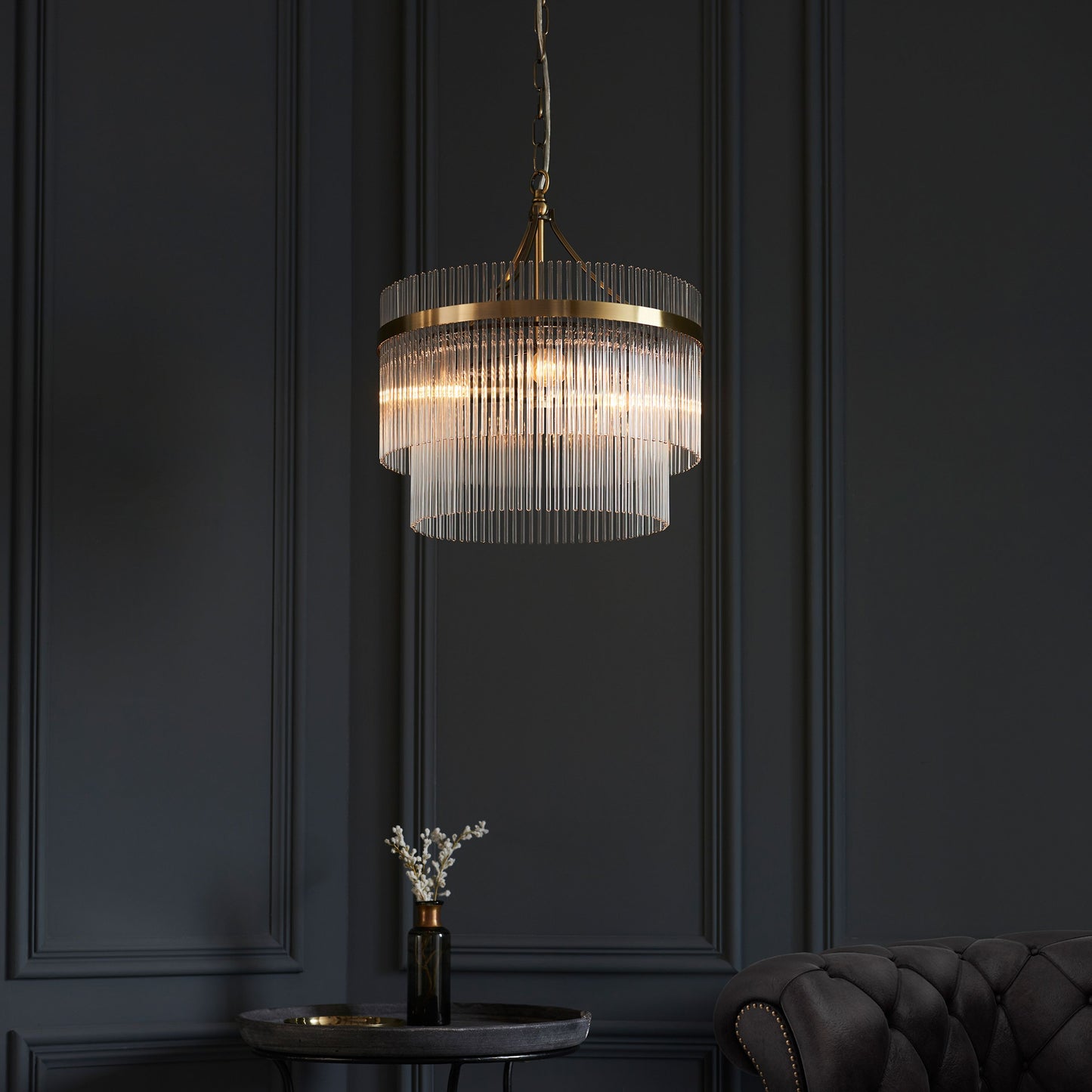 Menton 3 Pendant Light (Antique Brass)