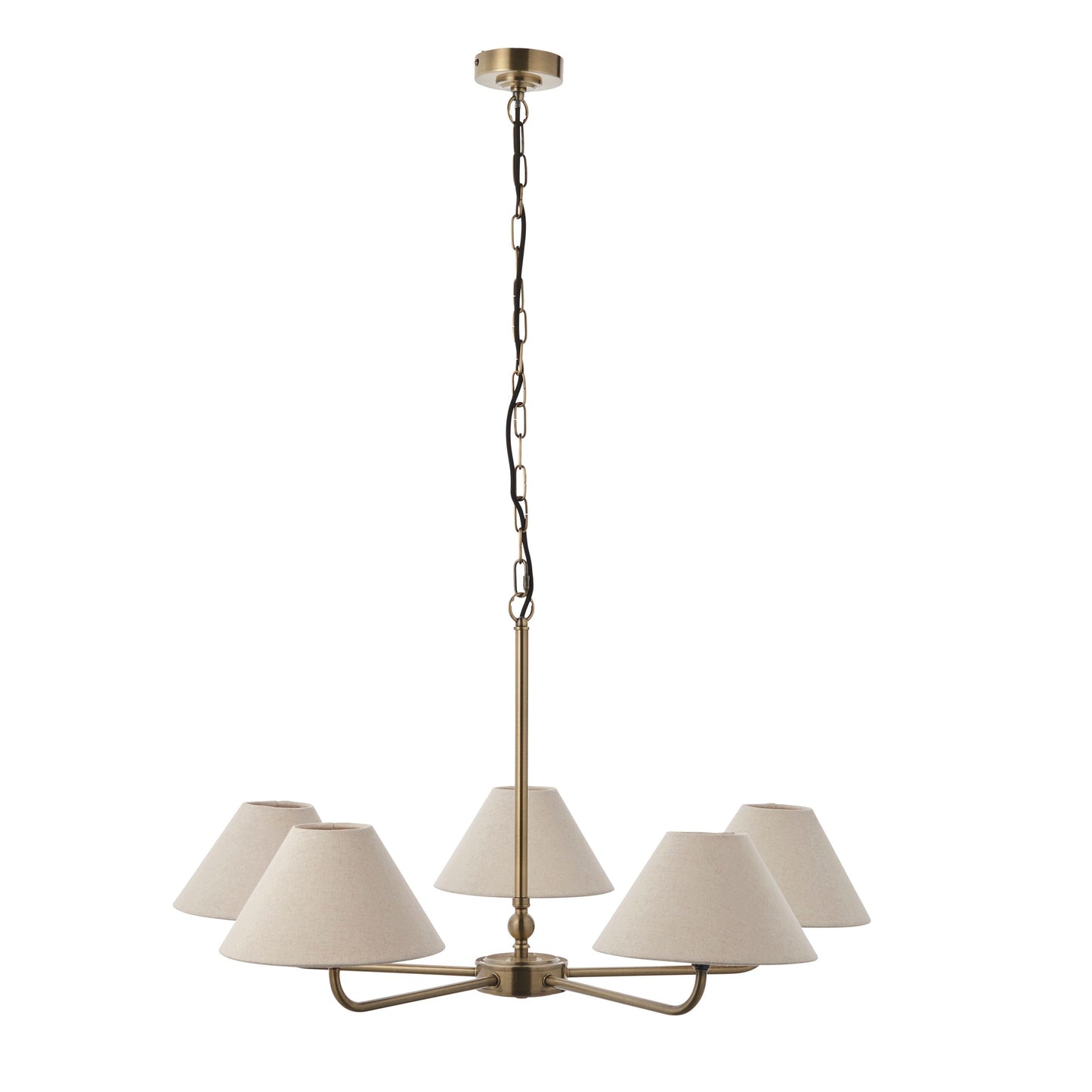 Prescott 5 Pendant Light (Aged Brass)
