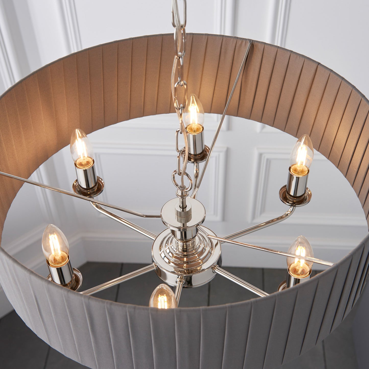 Galway 6 Pleated Pendant Light (Nickel)