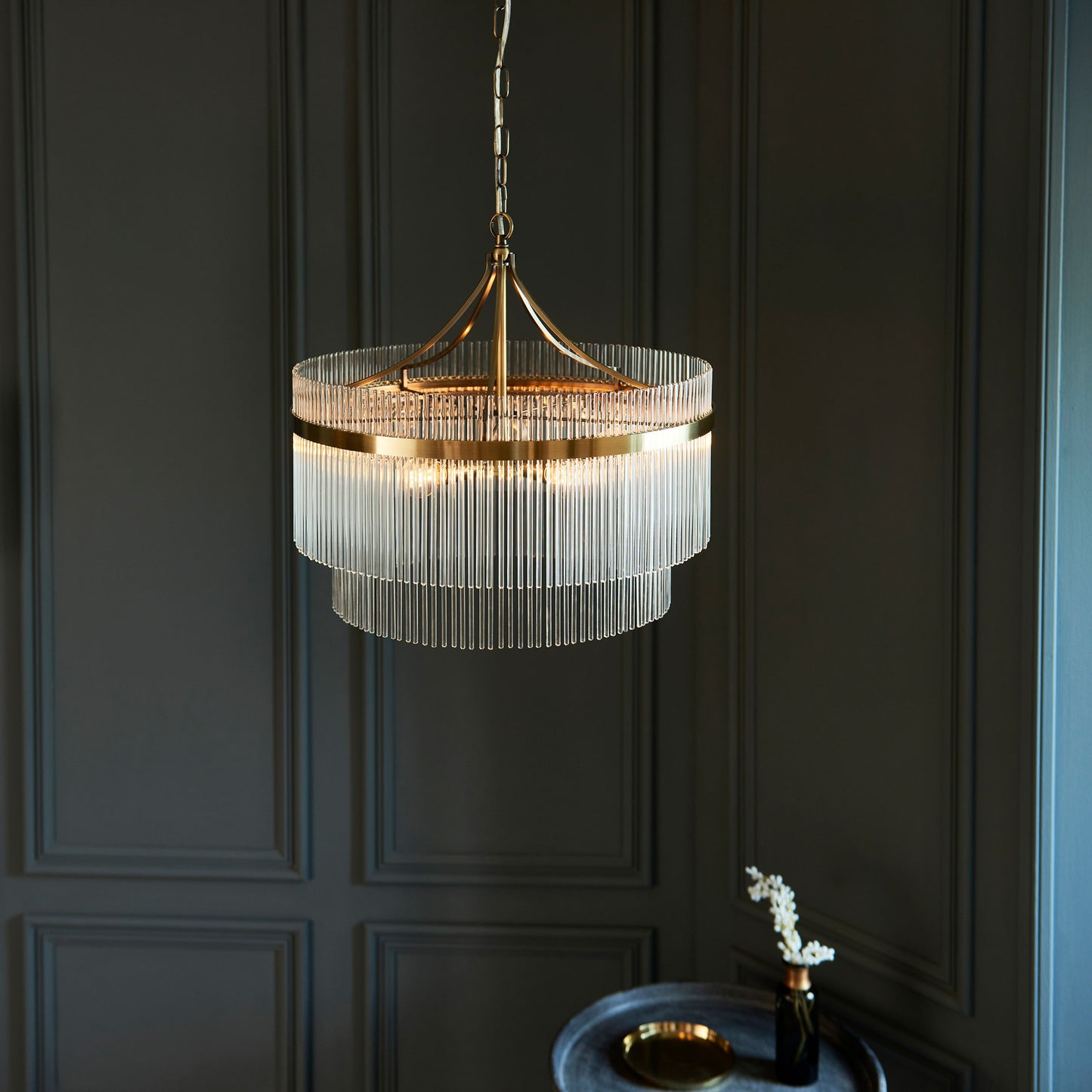 Menton 5 Pendant Light (Antique Brass)