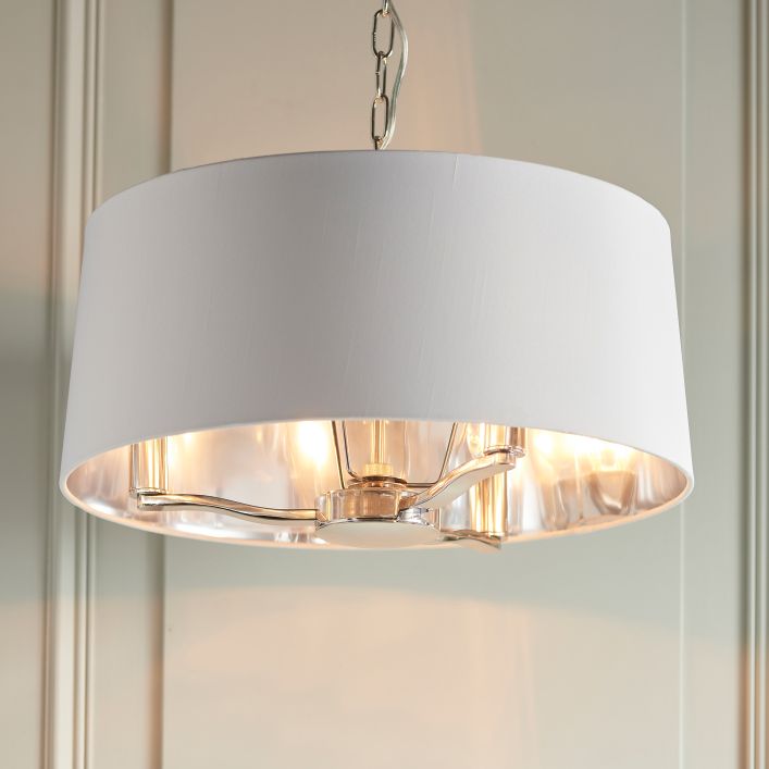 Bright Nickel Pendant Light