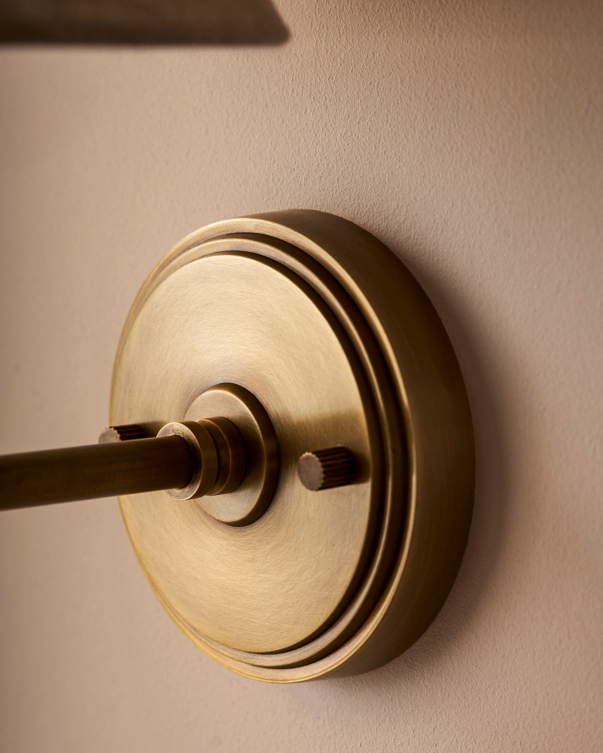 Kelmscot Wall Light Linen Shade - Brass, Antique Brass Finish