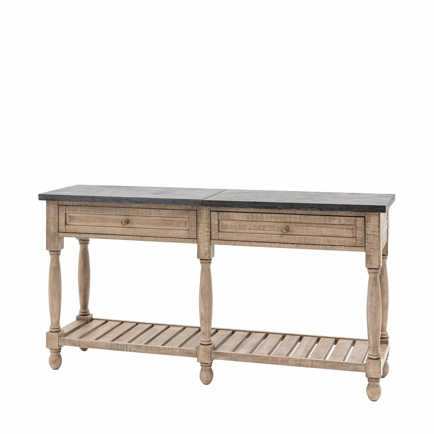 Wooden Console Table with Marble Top