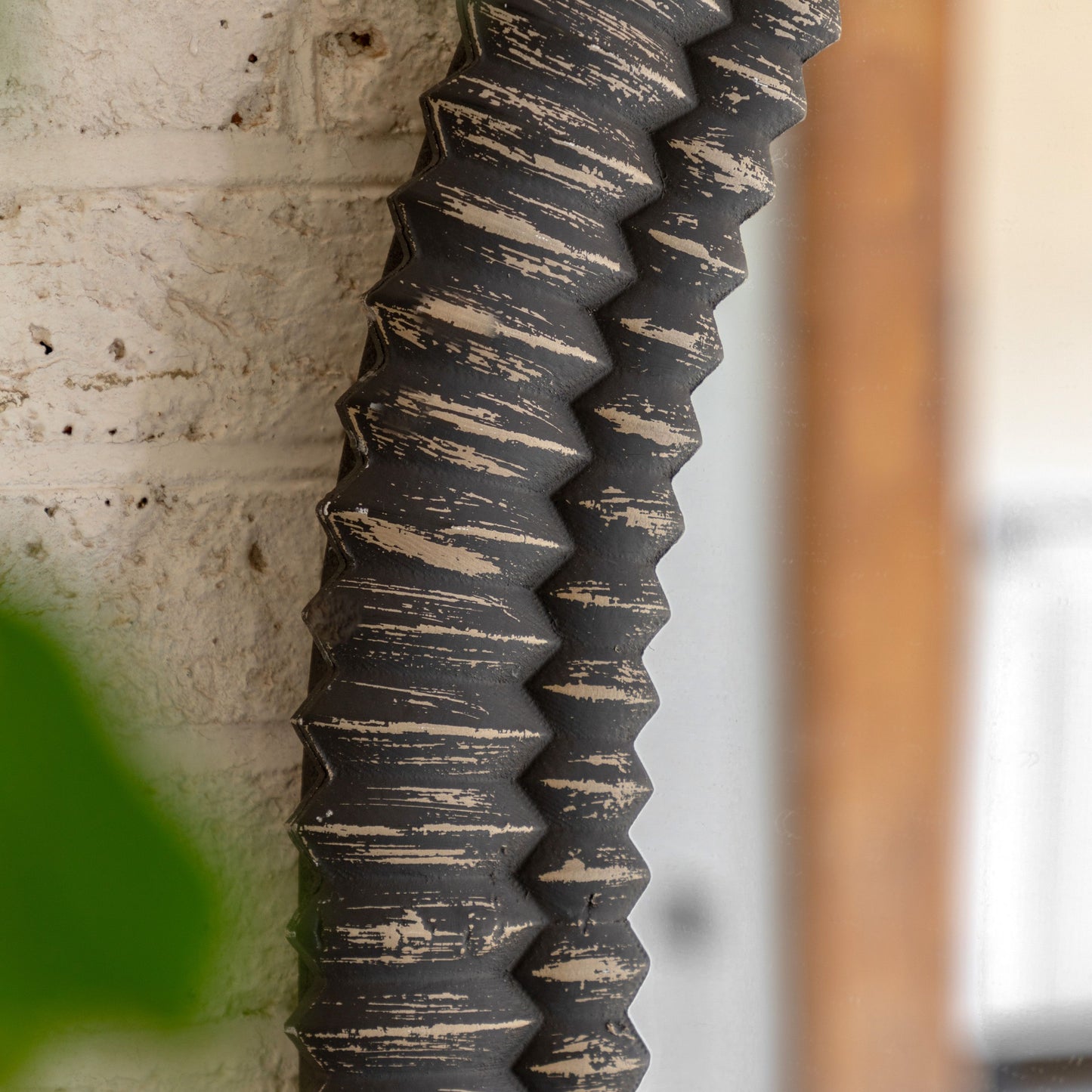 Wycombe Overmantle Mirror (Blackwashed)