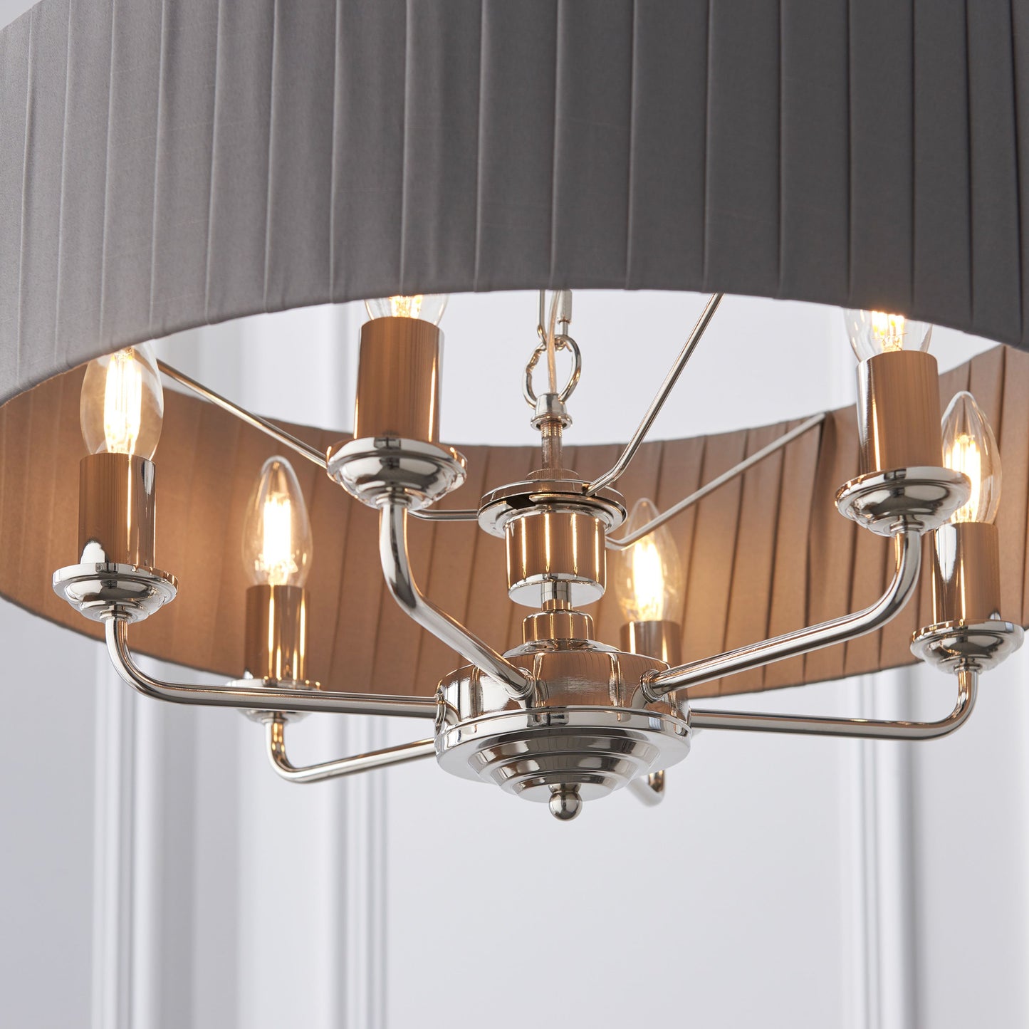 Galway 6 Pleated Pendant Light (Nickel)