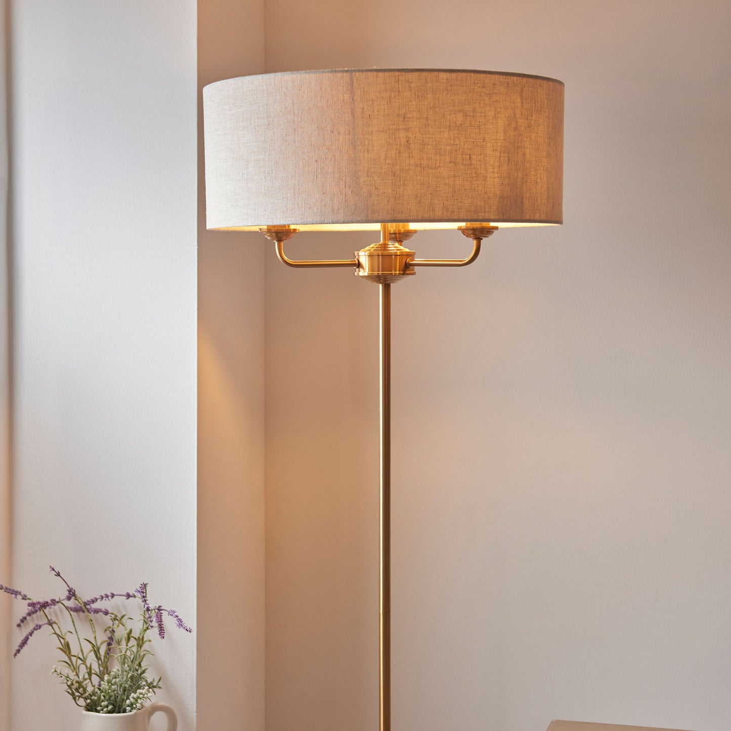 Galway 3 Light Floor Lamp (Vintage Brass)
