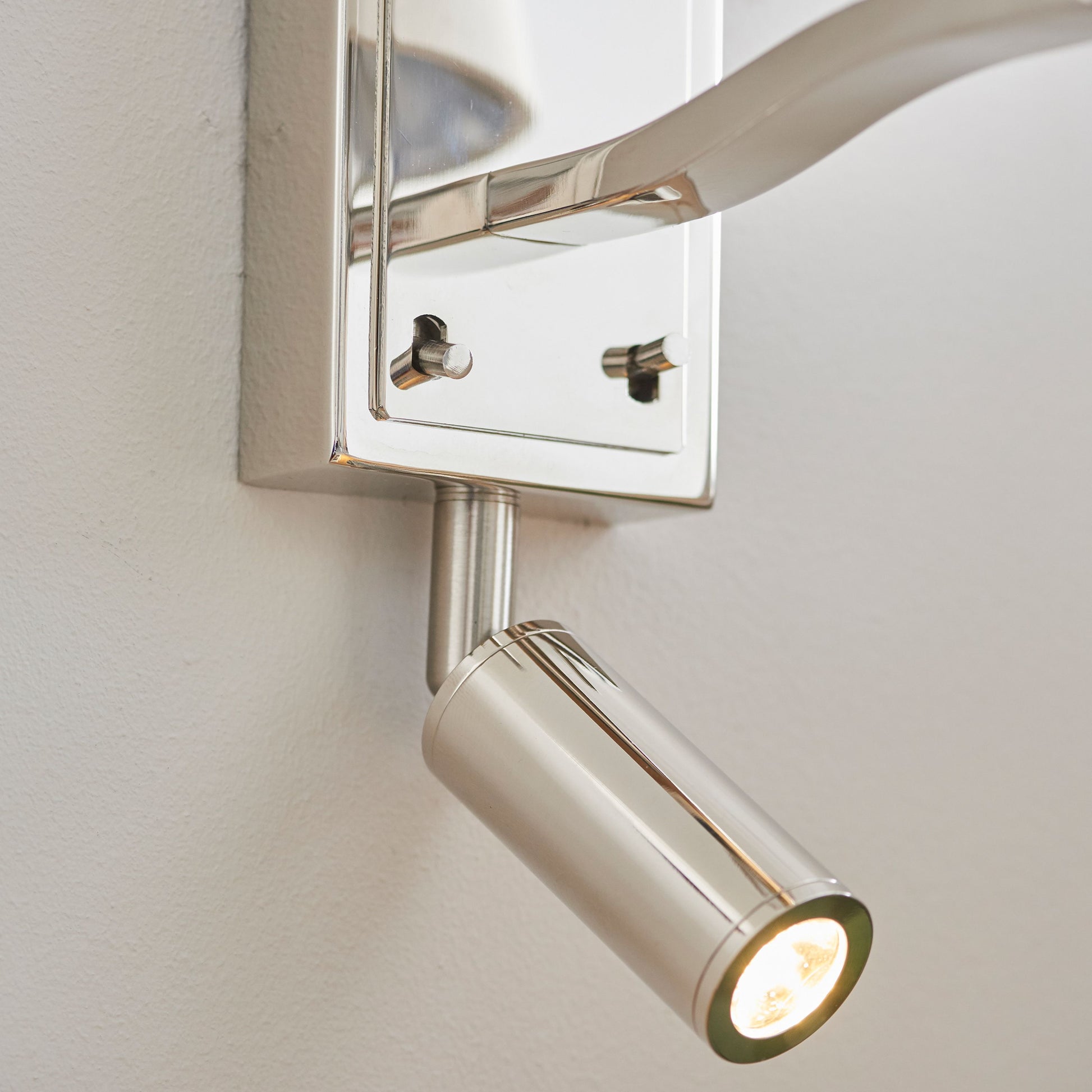 Nickel Wall Light with Reading Light