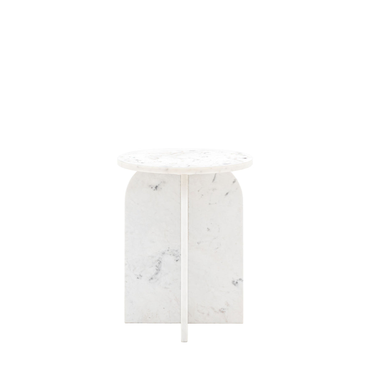 Farini Marble Side Table (White)