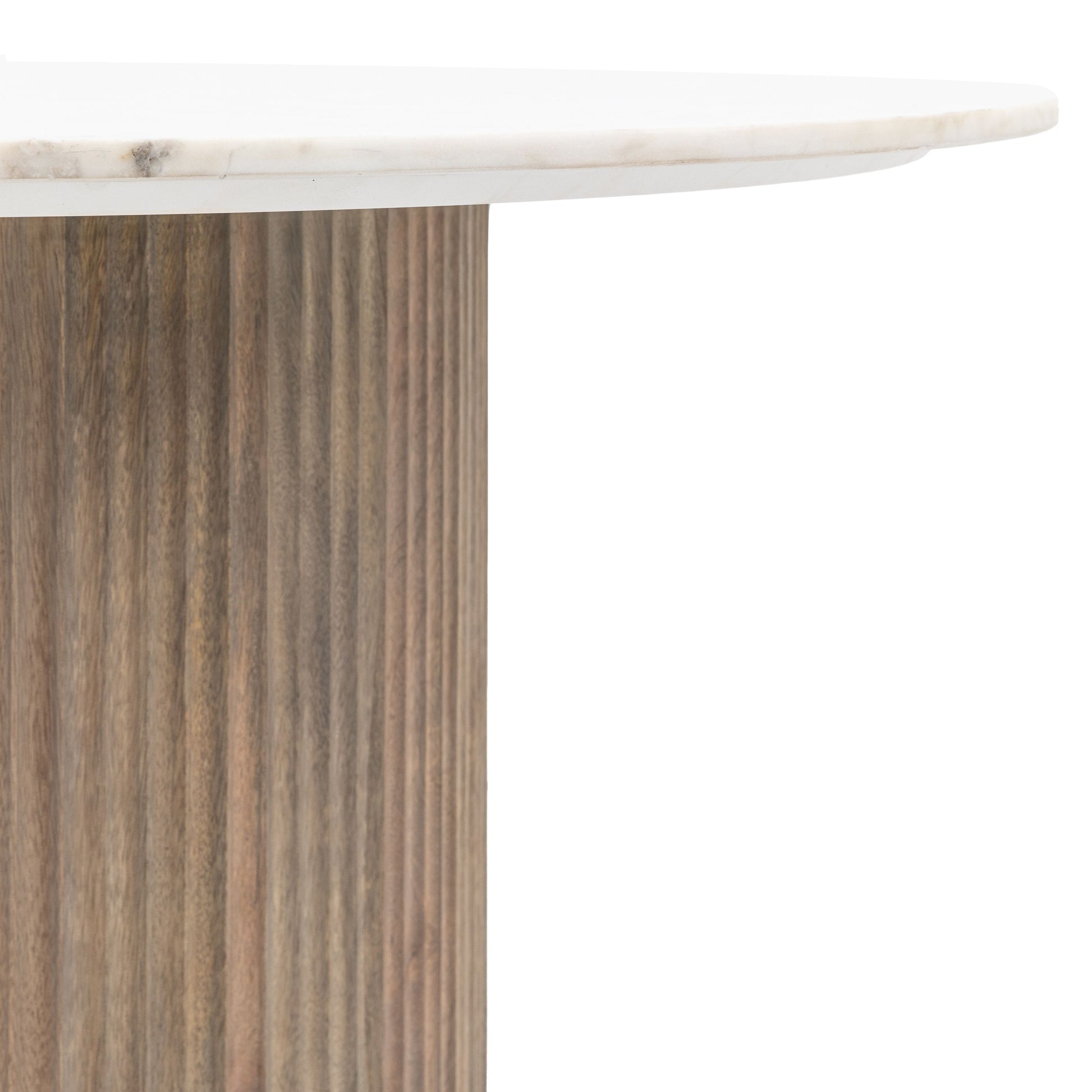 Mango Wood and Marble Round Dining Table