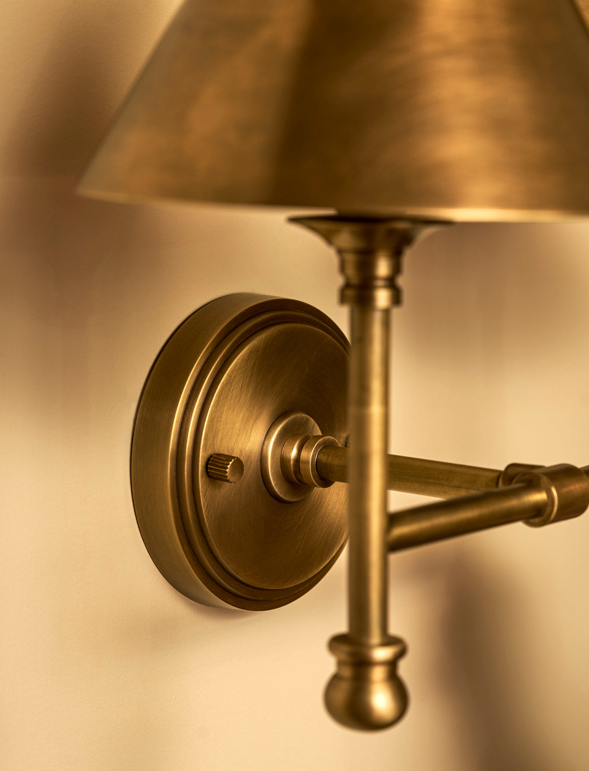Kelmscot Wall Light - Iron & Brass, Antique Brass Finish, Double