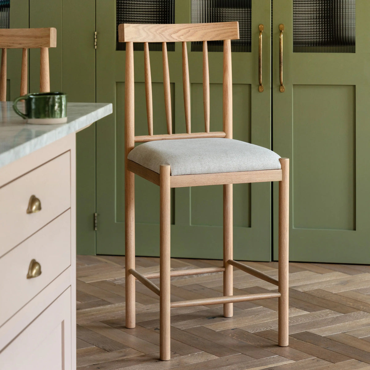 Hedley Upholstered Bar Stool (Set of 2) (Natural)
