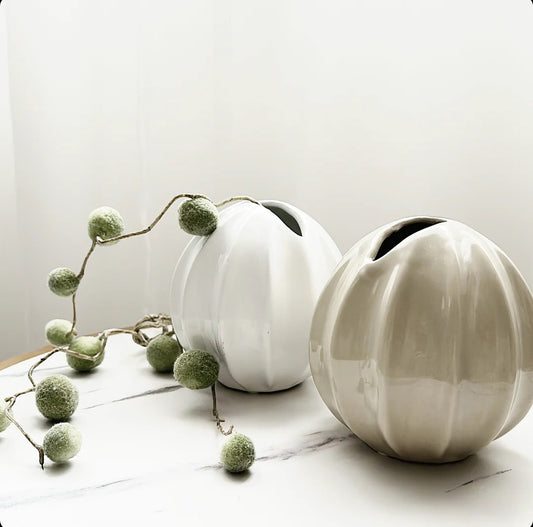 Small Ceramic Vase (Beige)