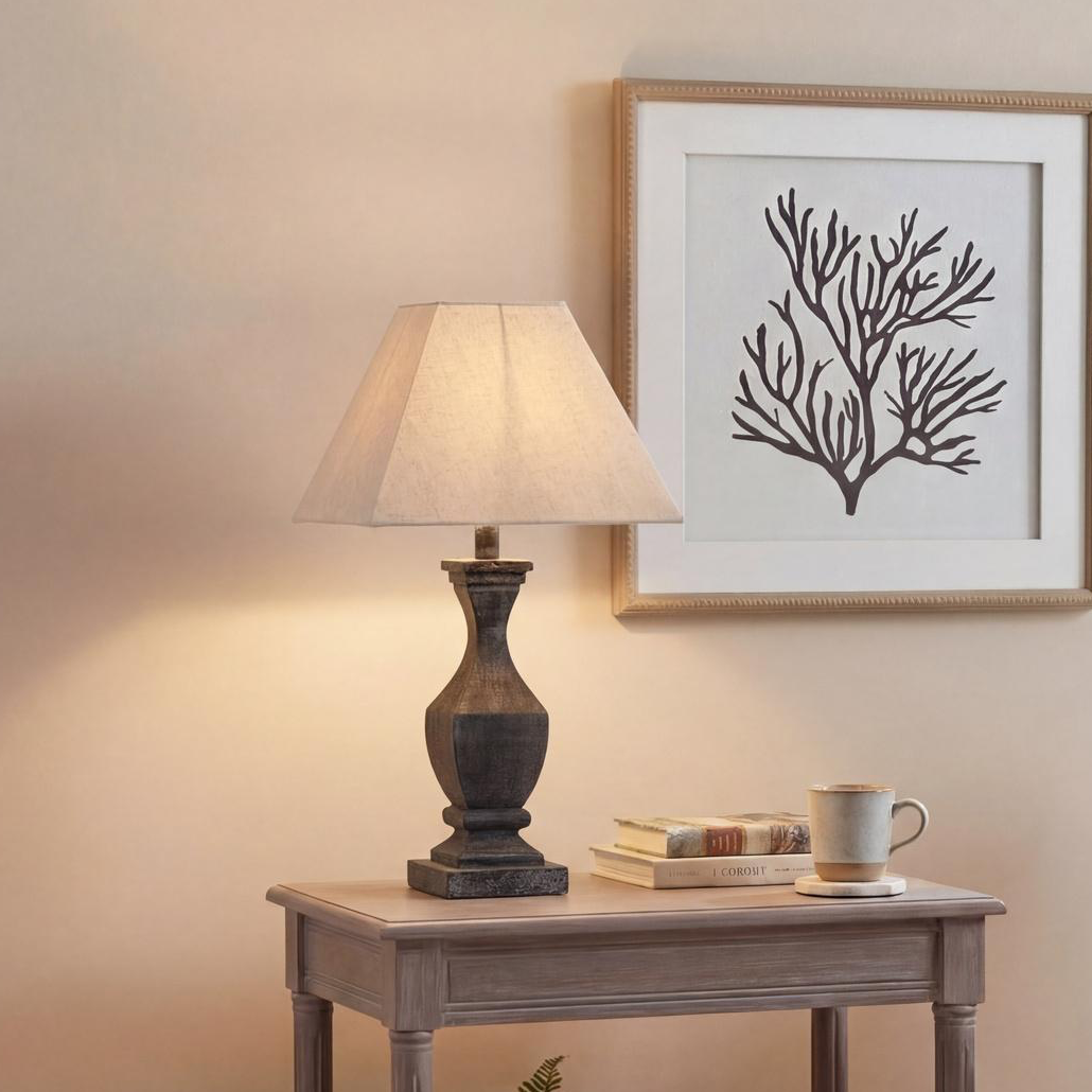 Windsor Fluted Wooden Table Lamp