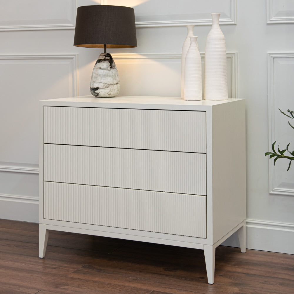 Amber 3 Drawer Chest (White)