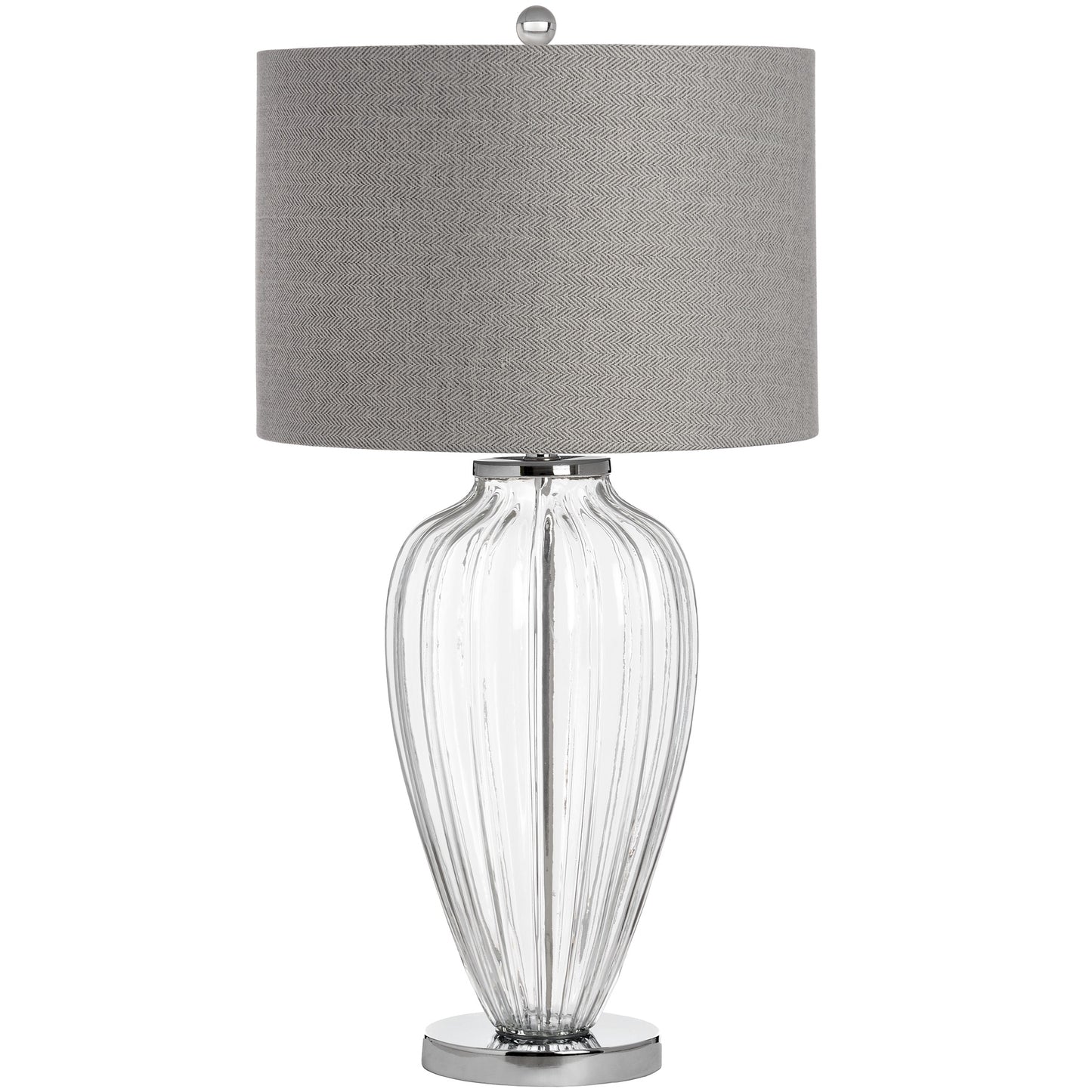 Glass and Chrome Table Lamp