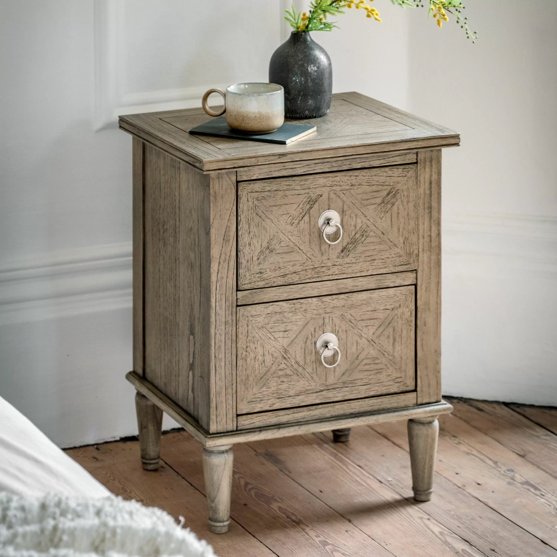 Bedside Table with 2 Drawers