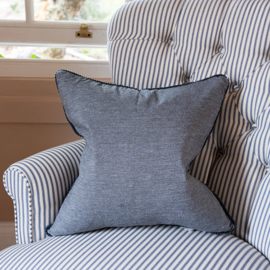 Cushion with Pom Pom Trim (45x45cm)