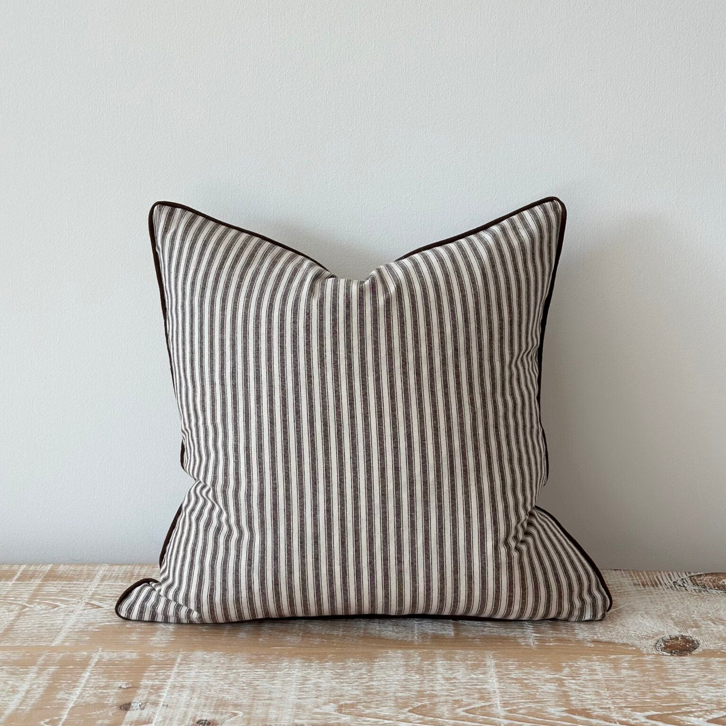 Blair Dark Brown Striped Cushion Cover (45x45cm)