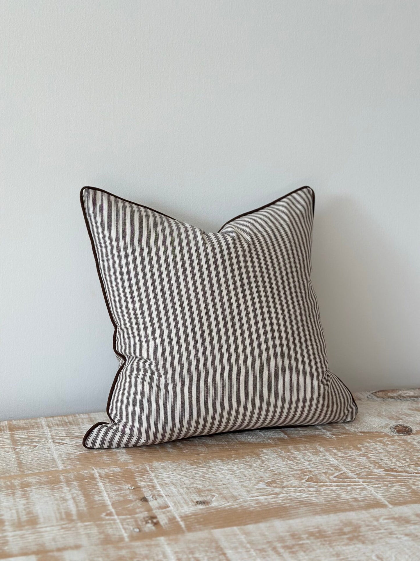 Blair Dark Brown Striped Cushion Cover (45x45cm)