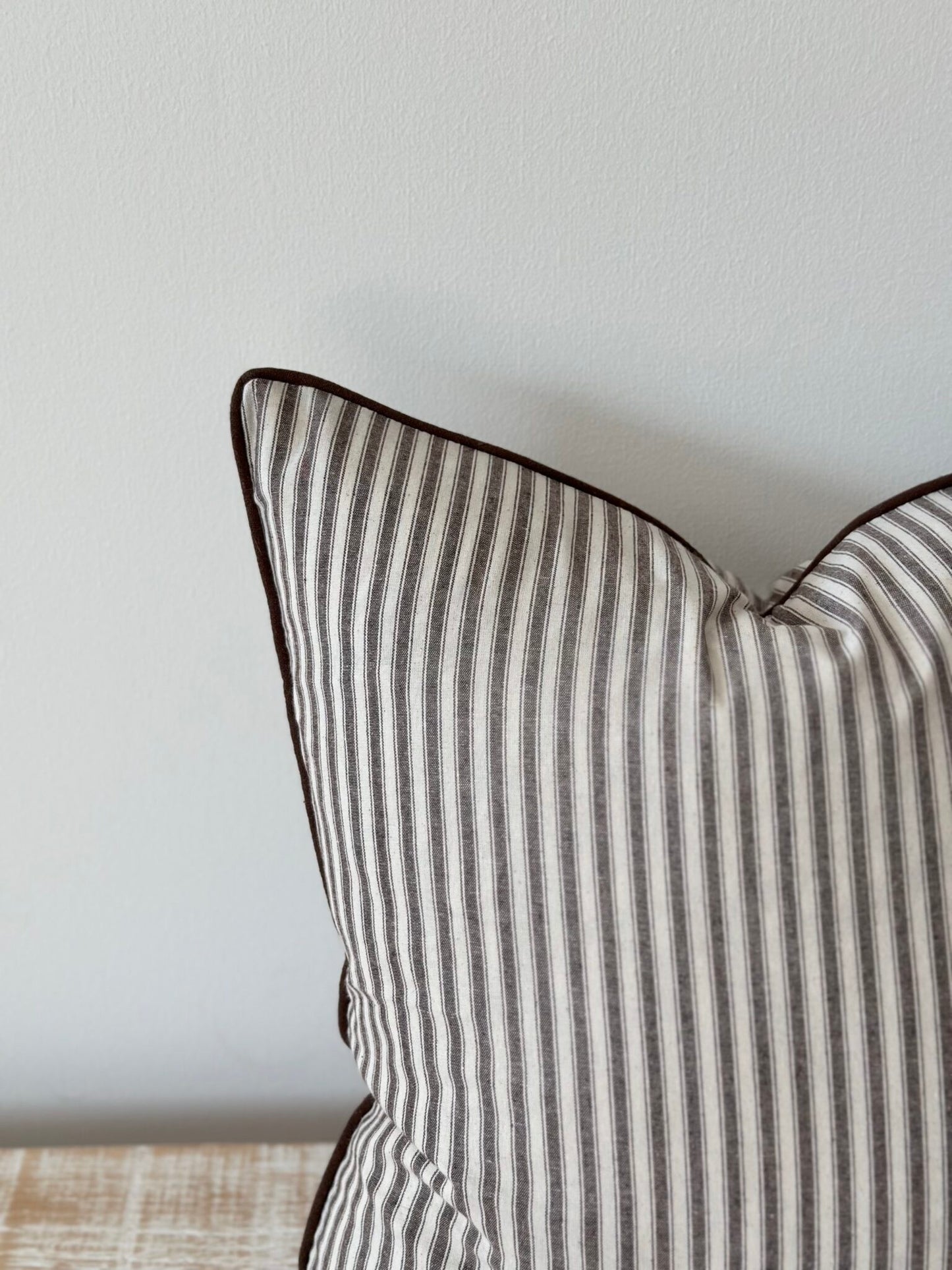 Blair Dark Brown Striped Cushion Cover (45x45cm)