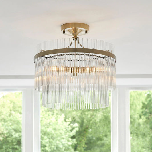 Menton 3 Ceiling Light (Antique Brass)