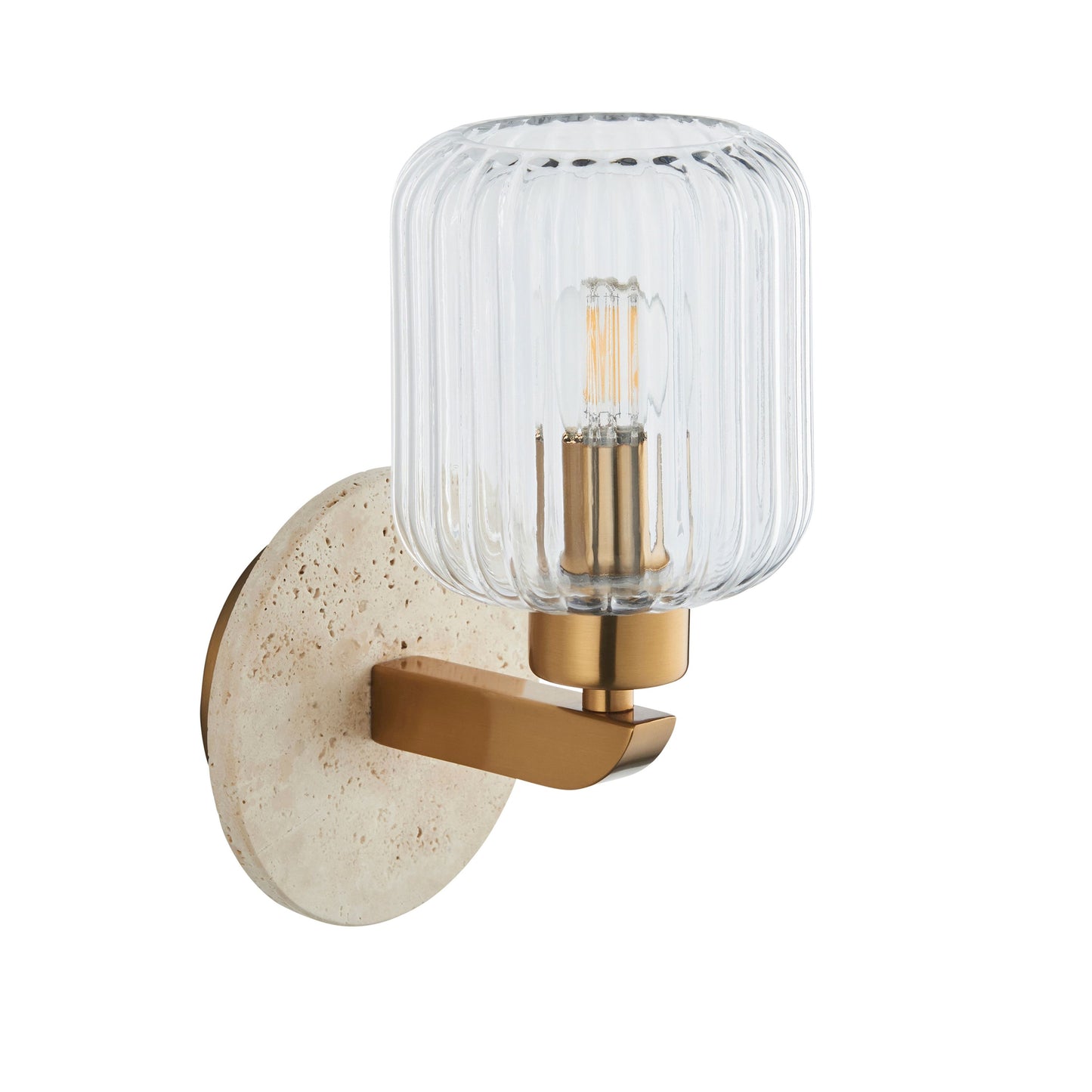 Sheridan Ribbed Wall Light (Travertine)