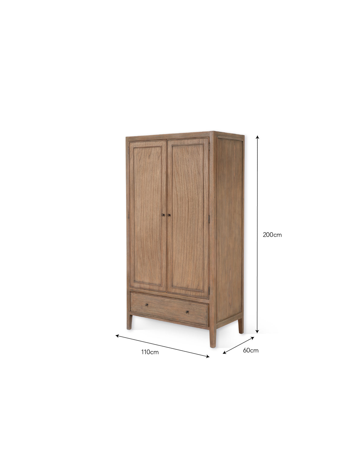 Chesterton Double Wardrobe - Bayur Wood, Natural