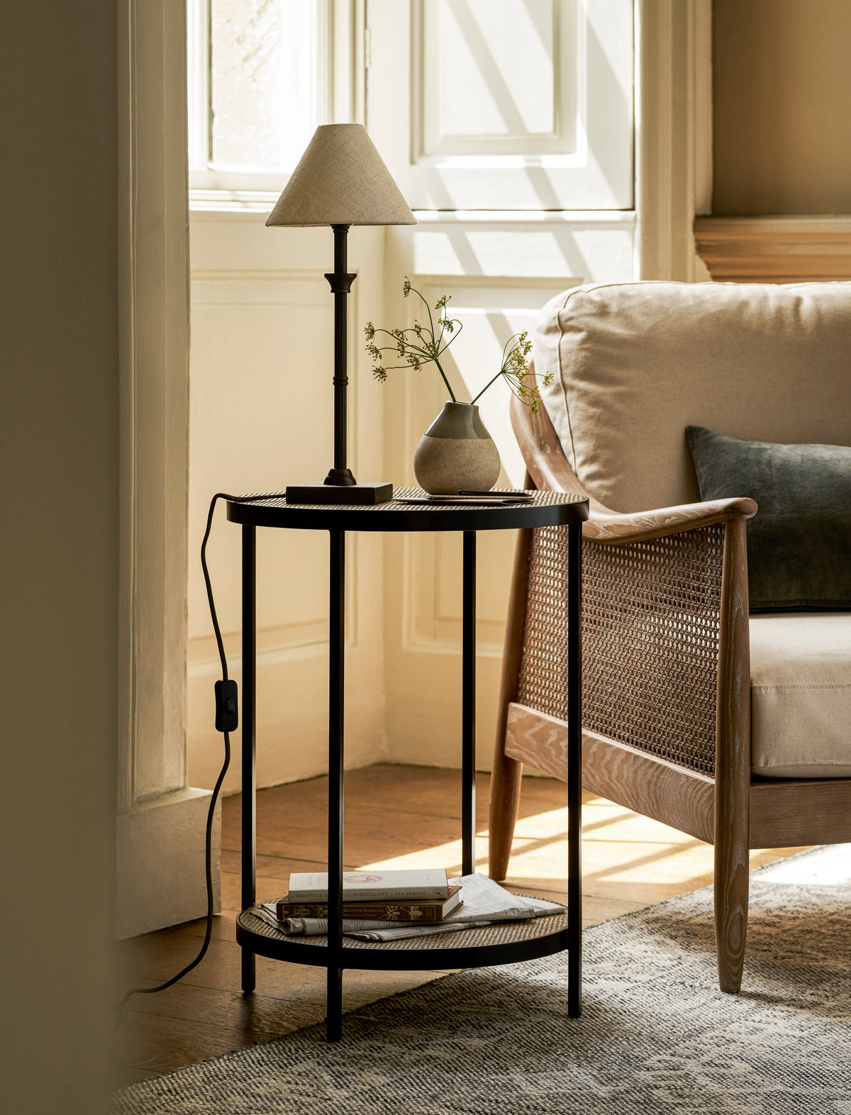 Chesterton Round Side Table - Iron, Black