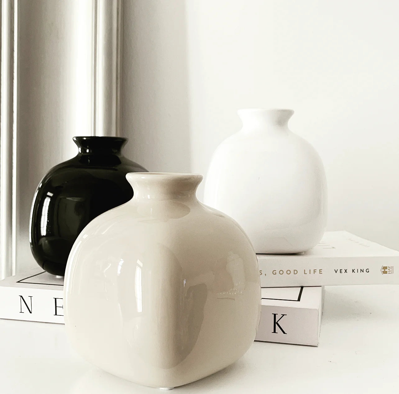 Small Ceramic Vase (Beige)