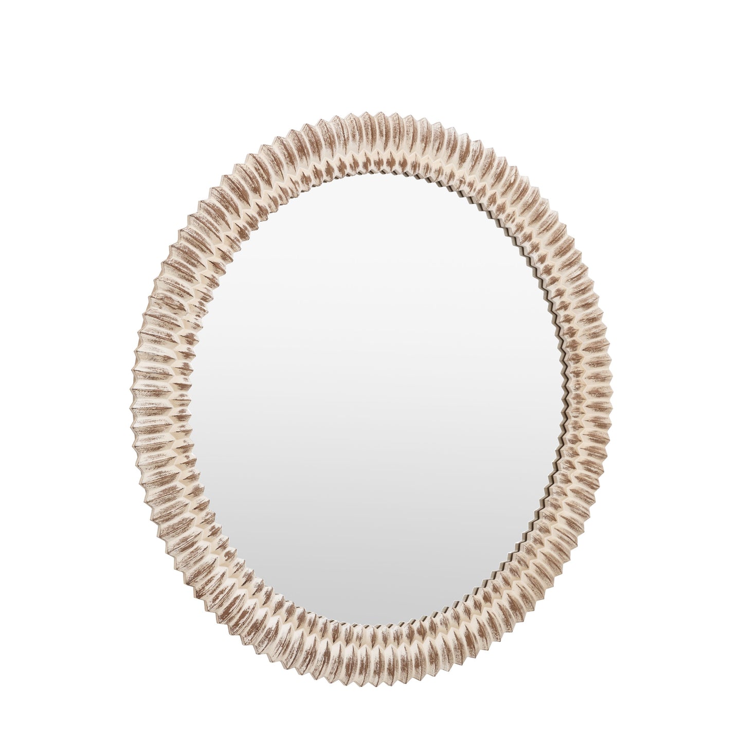 Wycombe Round Mirror (Whitewashed)