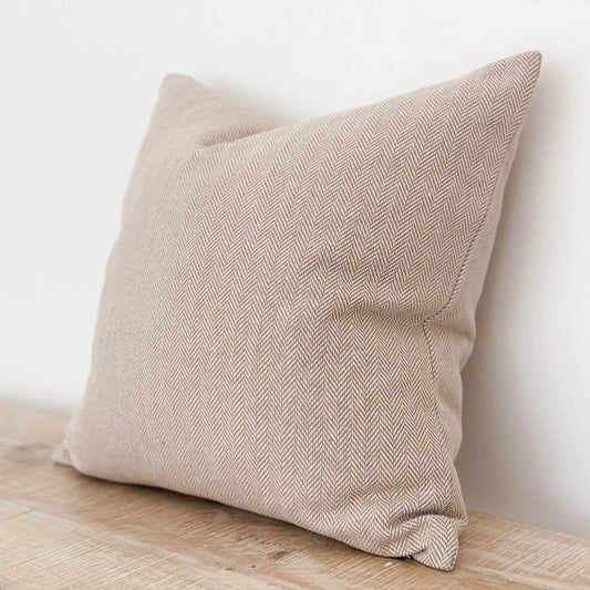 Herringbone Cushion Cover in Beige (45x45cm)