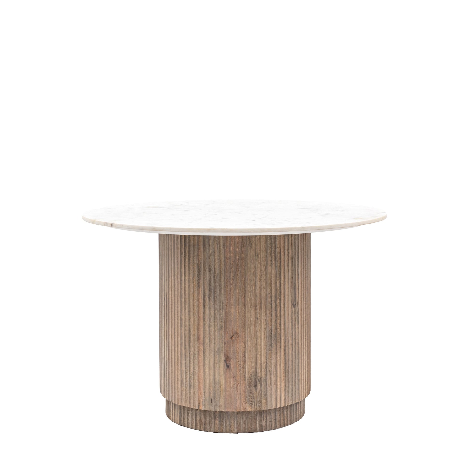 Mango Wood and Marble Round Dining Table