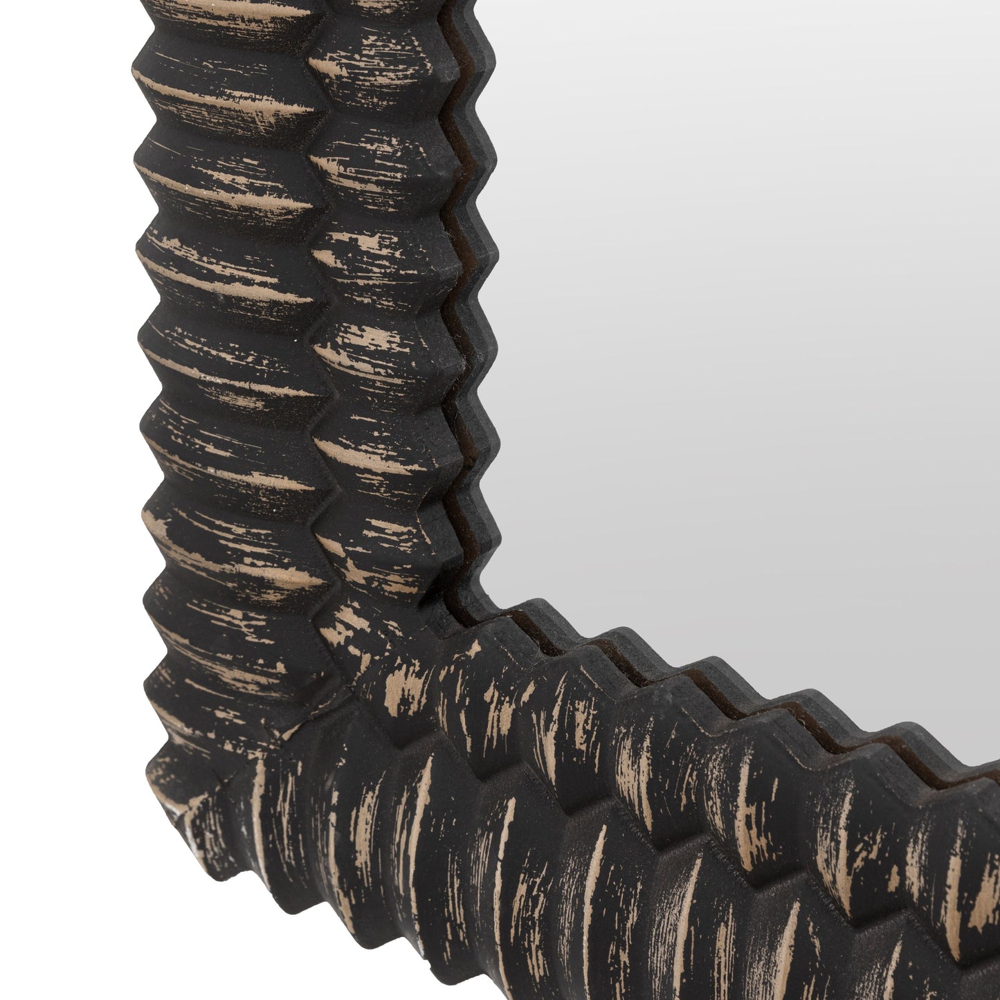 Wycombe Overmantle Mirror (Blackwashed)