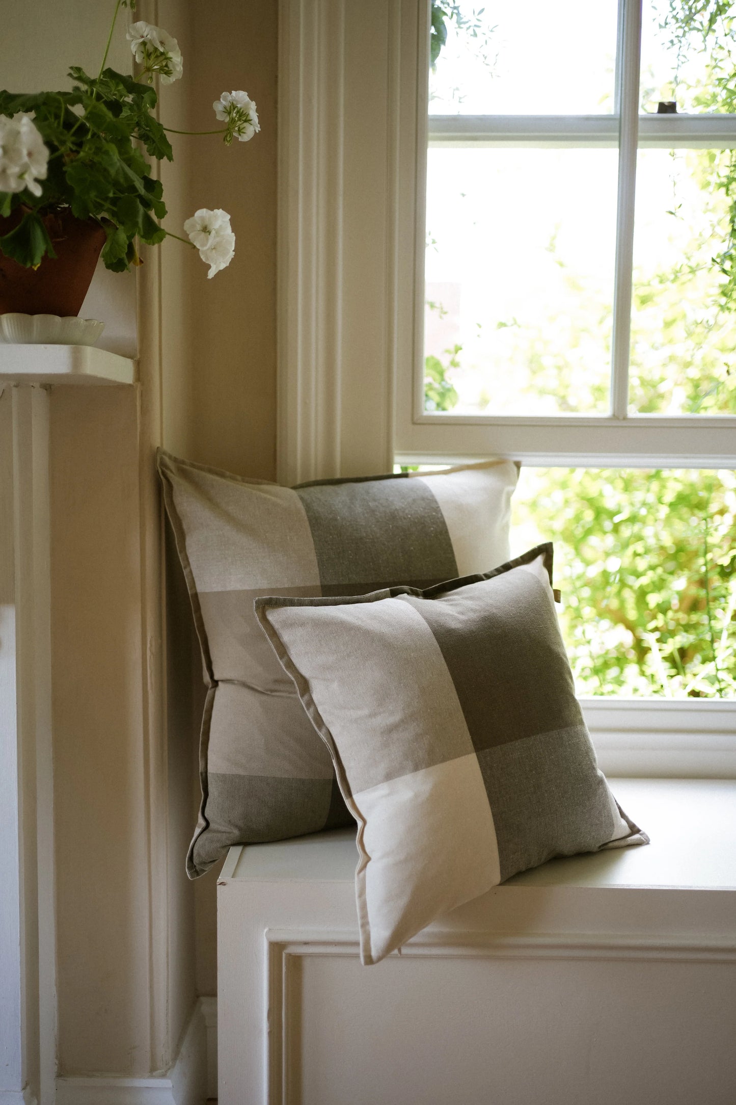 Green Check Cushion Cover (45x45cm)