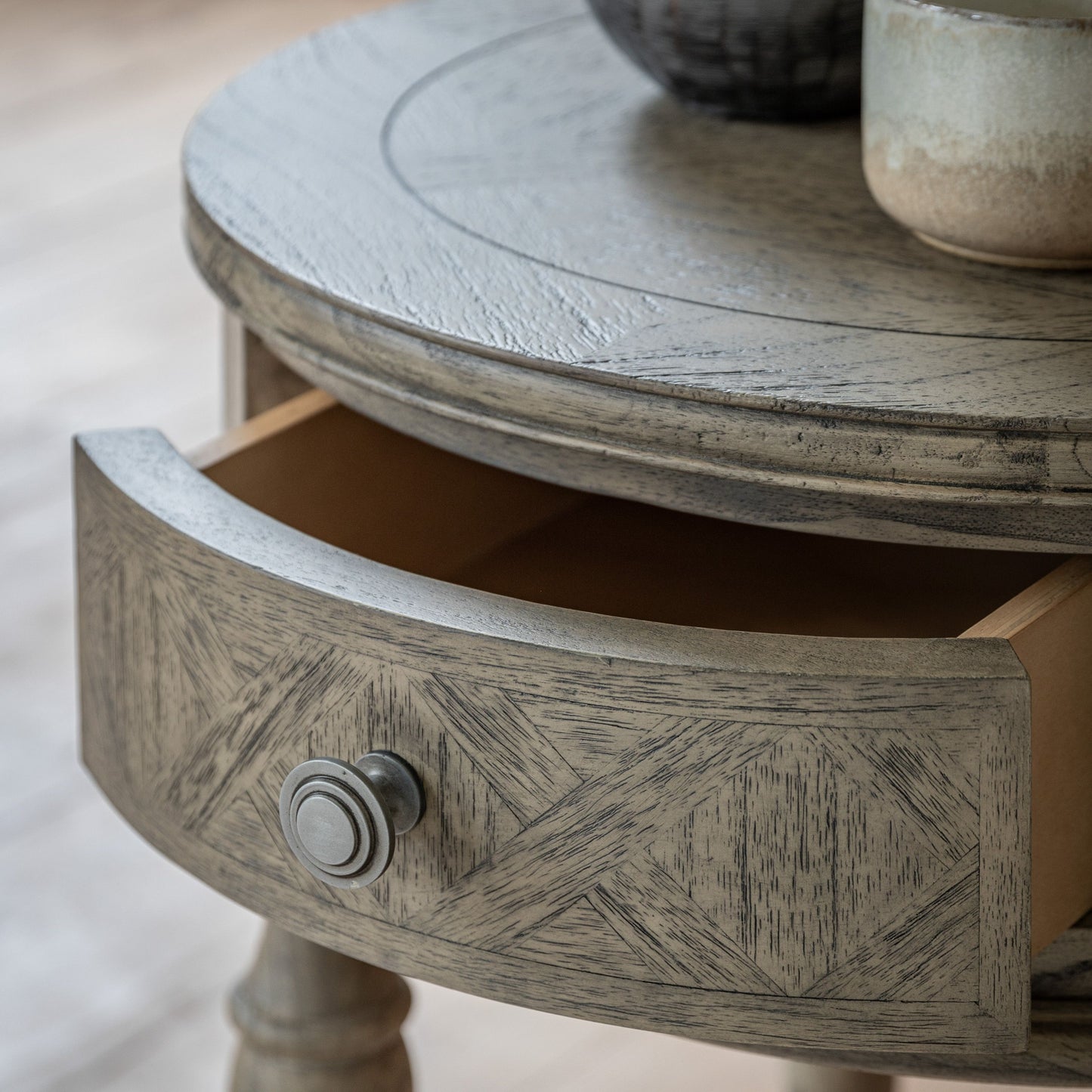 Side Table with Parquet Veneer