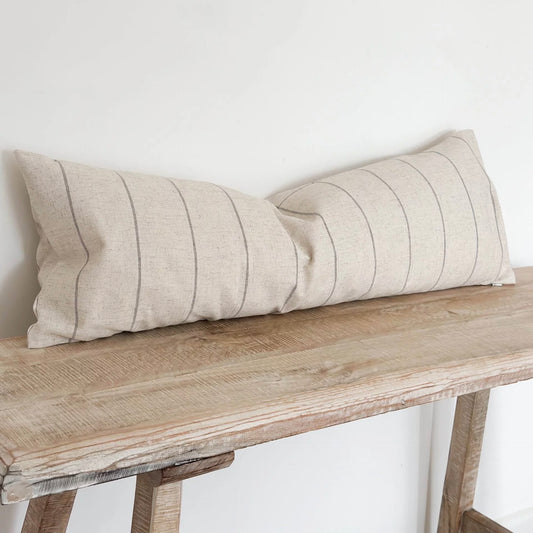 Emily Bolster Cushion - Stone & Grey (30x90cm)