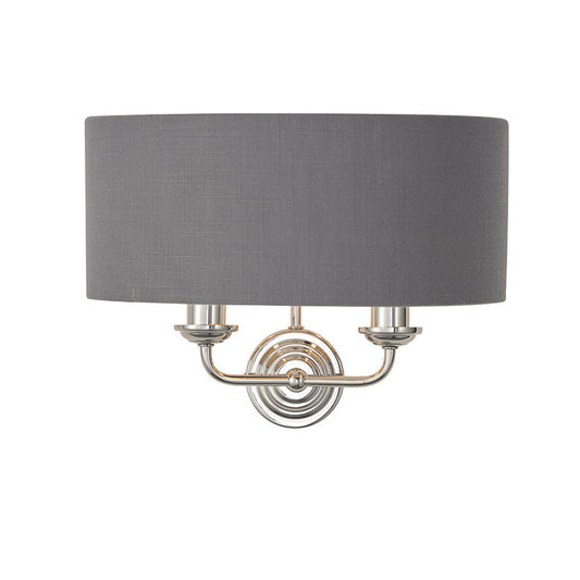 Nickel Wall Light with Grey Shade