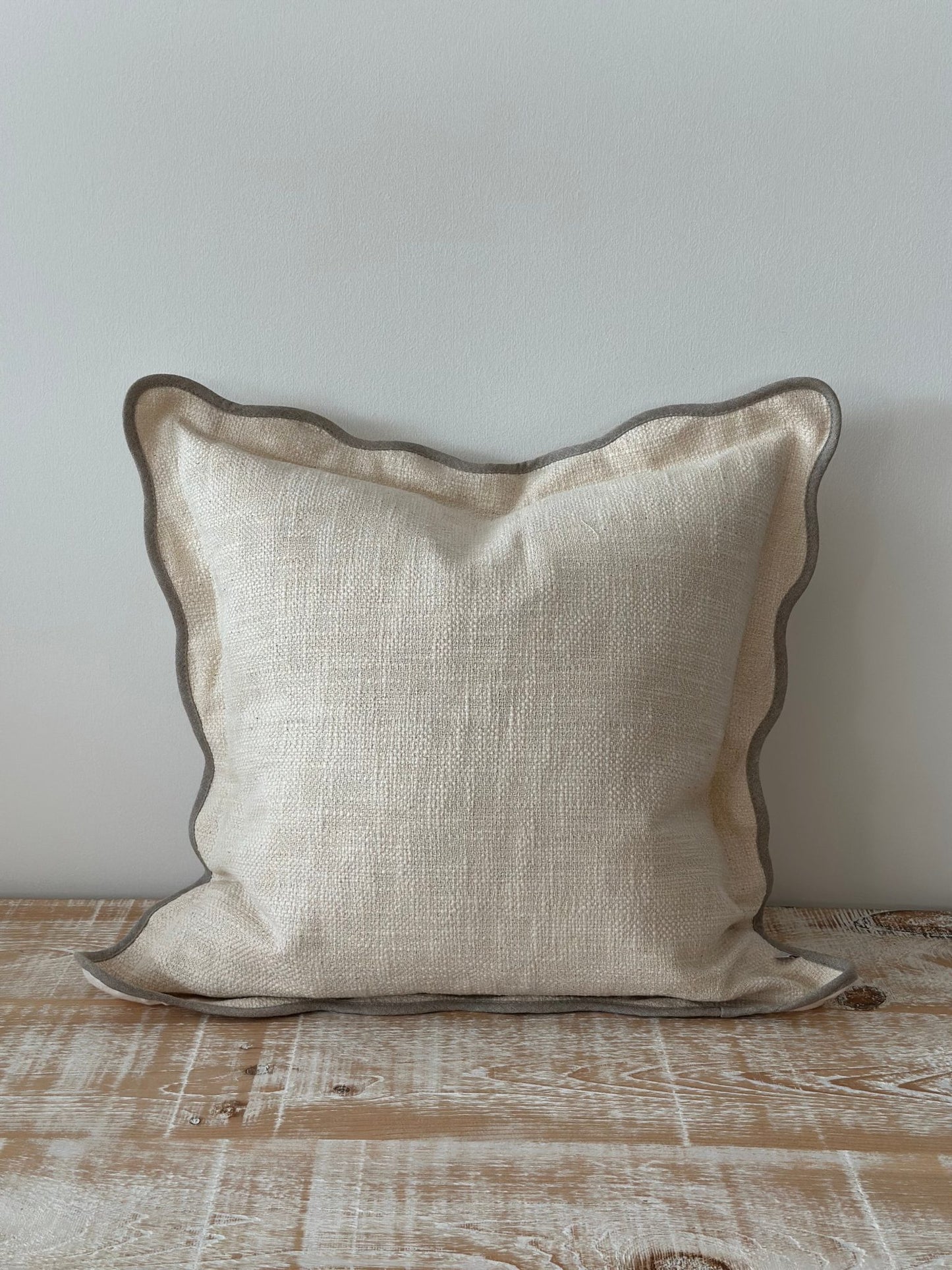 Georgia Cream Cushion Cover with Greige Trim (45x45cm)