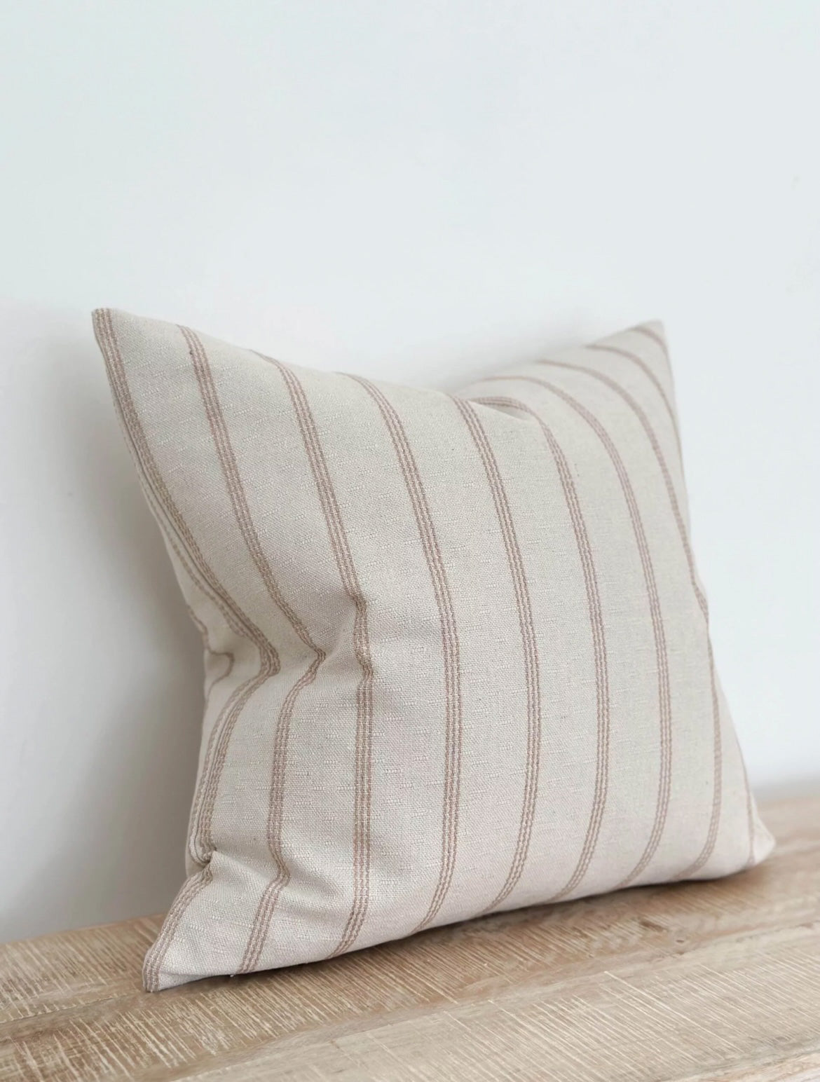 Elise Oatmeal Cushion Cover with Beige Stripes (45x45cm)